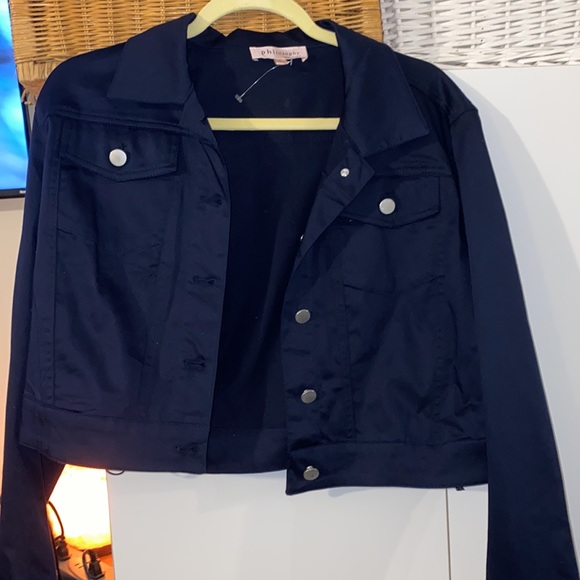 NWOT Philosophy short navy blue jacket - Picture 2 of 4